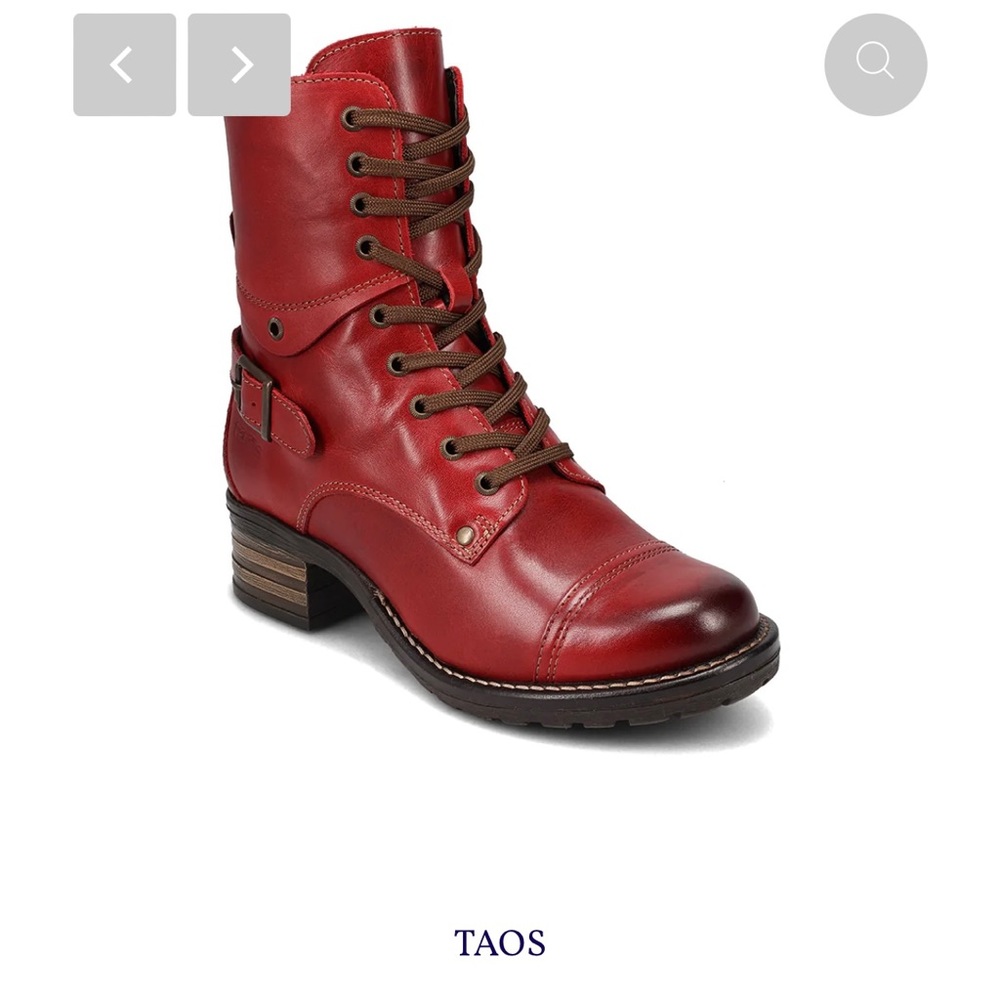 Taos Classic Red Crave Combat boots